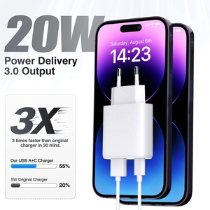 Cargador de Teléfono Rápido Slim PD de 20 W, Tipo C, Tipo A, QC3.0, Cargador Gan, Cargadores Rápidos para iPhone <span class=keywords><strong>14</strong></span>, 13, 12, 11, Pro, Max, Mini, iPad - Product Image 4