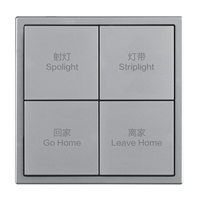 Panneau de commande Knx Laigen Série 2/4/8 touches, prend en charge plusieurs commandes, indice de protection IP20, matériau PC, style moderne, modèle 86.