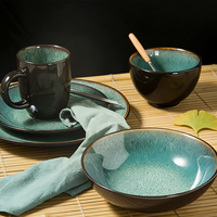 Ensemble de 12 assiettes à dîner en porcelaine Queenza, vente en gros, vaisselle de cuisine, assiettes en céramique, service pour 4 personnes, design de sérigraphie