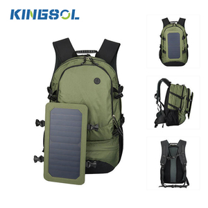 KINGSOL Outdoor Emergency Disaster Prevention Solar <b>Backpack</b> With AC Outlet for Outdoor Travel Hiking Camping Power Bank Charger - Product Image 4