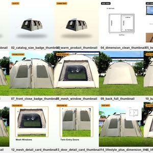 Four Season Camping <b>Tent</b> Waterproof Family Shelter with Easy Setup, Lightweight, Portable Design for Hiking and Travel 4-5 - Product Image 6