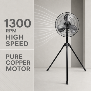 <span class=keywords><strong>พัดลม</strong></span>ตั้งพื้นโลหะ 1300 รอบต่อนาที มอเตอร์ทองแดงแท้ ปรับความเร็วได้ <span class=keywords><strong>3</strong></span> ระดับ ฐานสาม<span class=keywords><strong>ขา</strong></span>ปรับระดับความสูงได้ สำหรับโรงแรม ธุรกิจ และครัวเรือน - Product Image 1