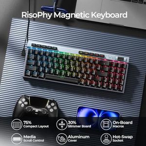 Teclado Mecánico para Juegos RGB OEM ODM, 78 Teclas, Intercambiables en Caliente, con Interruptores Magnéticos Rojos, Ergonómico, con Al - Product Image 2