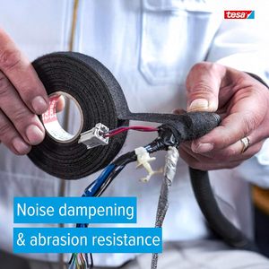 เทปพันสายไฟ <span class=keywords><strong>Tesa</strong></span> <span class=keywords><strong>51036</strong></span> PV01 PET Cloth Harness Tape - ปราศจากฮาโลเจน, ทนไฟ, 150 ℃   ทนทาน สำหรับห้องเครื่องยนต์ยานยนต์ - Product Image 6