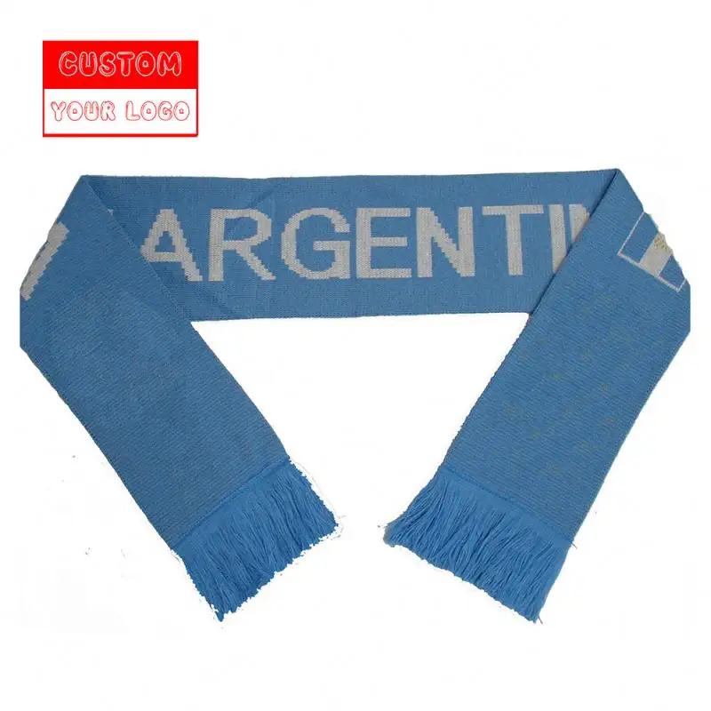 Wholesale Custom Team Clubs Double Sided Fan England Football Knitted Snood For Winter Scarf With Pendant Acrylic Chain