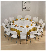 Table ronde pliable en plastique pour événements et fêtes, vente en gros, 60 pouces, 5 pieds, 10 personnes, 150 cm, pour banquet de mariage