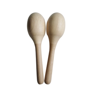Wholesale Egg Shape Natural Wood Maracas Orff Percussion Instrument For Toddler Rattle Early <b>Musical</b> Sensory - Product Image 1