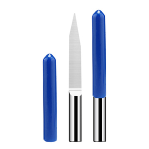 Fresa de carburo sólido cónica de fondo plano en V de 30, 60, 90 grados para router CNC, para tallado y grabado en relieve 3D en madera, vástago de 3.175, 4, 6 mm - Product Image 2