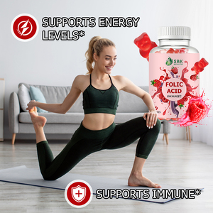 Best Selling Foltc Acid Gummies with Folic Acid For Prenatal Pregnancy and Every Day Support Raspberry Flavored Gummies - Product Image 3