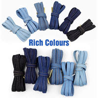 Lacets plats en denim WEGOODZF de haute qualité, emballés par paires, pour chaussures décontractées, baskets de sport et bottes, avec embouts métalliques