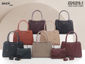 QAZA Sacs à Main pour Femmes Luxe Ensemble de 2 pièces Grande Capacité Cuir PU Lisse Sac à Main Élégant pour Femme Sac Cabas - Product Image 3