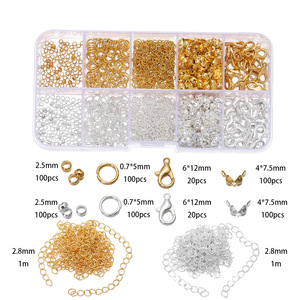 Cadena de extensión con cierre de langosta, chapada en metal, de un solo bucle, para la fabricación de pulseras, 10 compartimentos, accesorios de joyería en oro y plata. - Product Image 5
