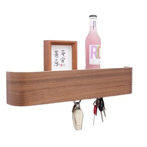Wooden wall-mounted <b>clothes</b> <b>rack</b>, walnut wood coat hook <b>rack</b>, entryway storage <b>rack</b> - Product Image 5