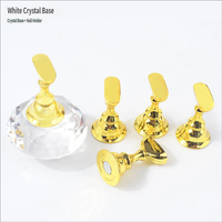 Support d'affichage magnétique en alliage pour faux ongles avec base en cristal et embouts, pour la pratique et la présentation de nail art, manucure