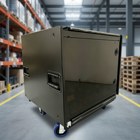 ZhiShengAudioEquipment KDU 9U Amplifier Rack Case Heavy Duty Metal Cabinet with Wheels Shockproof for Stage Touring Live Events