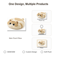 Peluche personnalisée Chat Calico, adorable personnage de dessin animé, coussin en peluche pour canapé, oreiller rembourré pour cadeau de vacances, faible MOQ, OEM, ODM