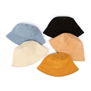 Wholesale Custom Colorful Design Your Own Logo Adult Plain <b>Women</b> Corduroy Bucket Caps <b>Hat</b> - Product Image 3