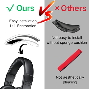 Almohadilla de Repuesto para Auriculares <span class=keywords><strong>Audio</strong></span> <span class=keywords><strong>Technica</strong></span> ATH M40/<span class=keywords><strong>M40X</strong></span>, Material de Cuero Sintético CORBORS, Instalación Portátil, Molde Privado - Product Image 3