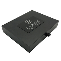Emballage de produit personnalisé OEM avec tiroir coulissant ouvert, boîte noire de luxe avec insert en mousse