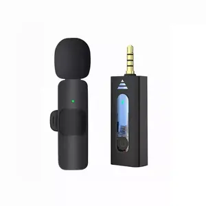 2023 nouveau 1 glisser 2 Microphone Lavalier 2.4GHz 2 en 1 Portable Mini Microphone enregistrement sans fil Microphone pour iPhone