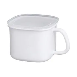 Enamel Keep Fresh Fridge Square Fruit Butter Enamel Bowl Storage 12/14/16cm ceramic mug Full Printed