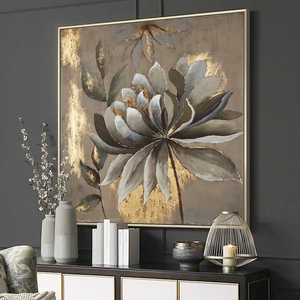 Fleur <span class=keywords><strong>Peinture</strong></span> À L'huile <span class=keywords><strong>sur</strong></span> <span class=keywords><strong>Toile</strong></span> Décoratif Classique Fleur <span class=keywords><strong>Peinture</strong></span> Murale En Gros Conception Personnalisée Peint À La Main Abstrait Doré - Product Image 1