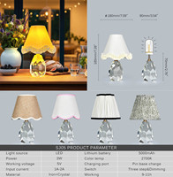 2700k Cristal Rechargeable Sans Fil Lampe De Table Moderne Nordique Portable Restaurant Lampe De Bureau Lampada LED Sans Fil Lampe De Table