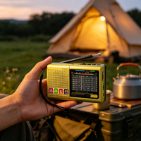 Radio d'urgence portable rétro BT OEM personnalisée 9 bandes AM FM SW avec lecteur MP3 USB TF et lampe torche LED – Vente en gros usine