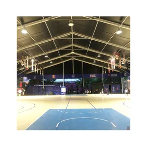 Tenda olahraga luar ruangan besar, tenda olahraga bingkai alumunium paduan hitam tenda pameran untuk basket, sepak bola