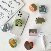 Support de téléphone avec airbag, autocollant miroir en plastique extensible, design minimaliste Fruits Pamplemousse Tulipe pour retouches rapides en déplacement