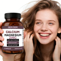 Capsules de calcium, magnésium et zinc, soutien cardiaque/osseux/système immunitaire, complément alimentaire |   Complément alimentaire minéral végétalien pour adultes OEM/ODM 60 gélules