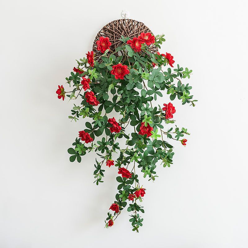 Soucoupe volante marron, dix milles de parfum, fleurs rouges suspendues