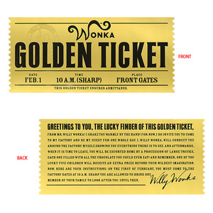 Regalos para Fiestas, Réplica del Boleto <span class=keywords><strong>Dorado</strong></span> <span class=keywords><strong>de</strong></span> WILLY WONKA, Accesorios para Disfraz <span class=keywords><strong>de</strong></span> <span class=keywords><strong>la</strong></span> Fábrica <span class=keywords><strong>de</strong></span> <span class=keywords><strong>Chocolate</strong></span> <span class=keywords><strong>de</strong></span> Charlie - Product Image 5