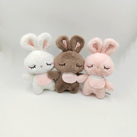 Jouet porte-clés mignon de 4 pouces en peluche lapin lapin ours en peluche chien mouton