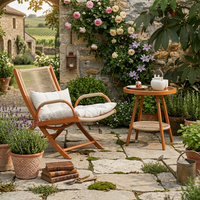 Chaise longue pliante d'extérieur moderne avec table d'appoint, chaise longue en acier résistant aux intempéries pour patio, jardin, balcon