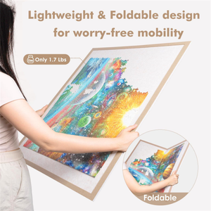 Portable Foldable Wooden Felt Jigsaw <b>Puzzle</b> Board with <b>Sorting</b> <b>Trays</b> for Adults Family Game - Product Image 1