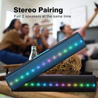 Nouveauté 2023, haut-parleur Bluetooth sans fil portable carré pour l'extérieur, étanche avec LED colorées