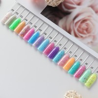 Kutek Desain Kuku Kreatif Warna-warni 15Ml Cat Kuku Model Permen Kepingan Heksagonal Glitter Lapisan Dasar Karet Kuku Segi Enam Gel UV