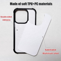 Coque de téléphone en TPU antichoc de haute qualité à 4 coins, vierge, pour sublimation 2D, pour iPhone 15 Pro