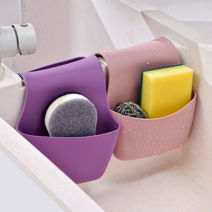 Zhixi Silicone Sink Sponge Holder Dual Compartment Hanging Rack For Kitchen Storage - Product Image 1
