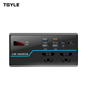 Nouvel onduleur de voiture multifonctionnel 2025 12V/24V 110V/220V 200W avec écran, chargeur rapide QC3.0 <span class=keywords><strong>USB</strong></span>-<span class=keywords><strong>C</strong></span> et <span class=keywords><strong>prise</strong></span> pour téléphone - Product Image 6