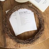 Grande couronne de vigne naturelle brune de 30 cm, faite à la main, en rotin sec, pour mariage, Noël, décoration murale de ferme