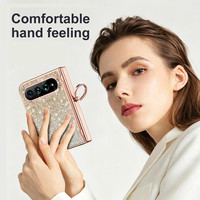 Coque de protection intégrale de luxe avec anneau support et paillettes brillantes pour Xiaomi 18 Fold 5G