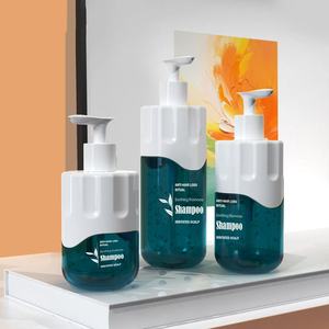 Dispenser botol plastik Gel mandi pribadi, wadah kosmetik Losion & sampo perawatan pribadi putih + biru 300ml 500ml 700ml - Product Image 3