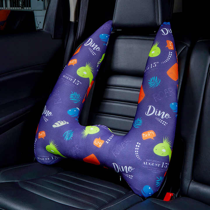 Almohada de coche en forma de H, reposacabezas de asiento, soporte para la cabeza del cuello para dormir, cinturón de seguridad para coche, hombreras