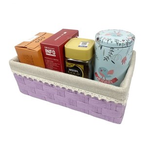 Tavolo <span class=keywords><strong>da</strong></span> salotto domestico vari caffè Neatening organizzazione di stoccaggio <span class=keywords><strong>piccolo</strong></span> colorato cesto in corda fatta a mano con fodera - Product Image 1