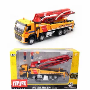 Moulé sous pression modèle ingénierie jouets alliage voiture ingénierie modèle 1:50 Volvo béton ciment pompe camion pour enfants voiture jouet
