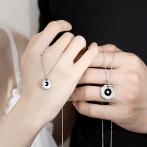Fashion Men Women Sun Moon Couple Necklaces for Lovers Valentine Fashion Romantic Jewelry Necklace Couple Clavicle <b>Chain</b> - Product Image 4