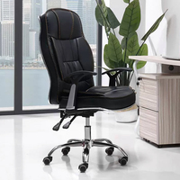 Chaise de bureau moderne en cuir, chaise de direction pivotante en cuir pas chère, chaise de patron rétractable fonctionnelle en cuir synthétique