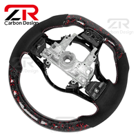 Volant de course personnalisé en fibre de carbone forgée et cuir suédé pour Mitsubishi Lancer Evolution EVO X 7 8 9 10